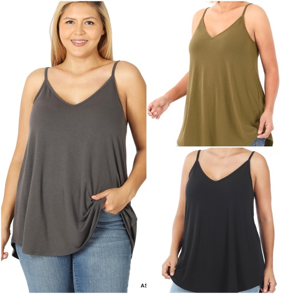 Trend Setter Diva Boutique Tops - Charcoal Grey Essential tee flow Cami Tank